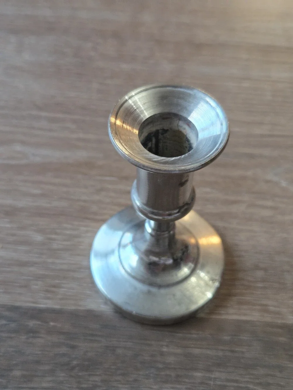 Vintage Silver Toned Single Candlestick Holder Made in Italy Decor